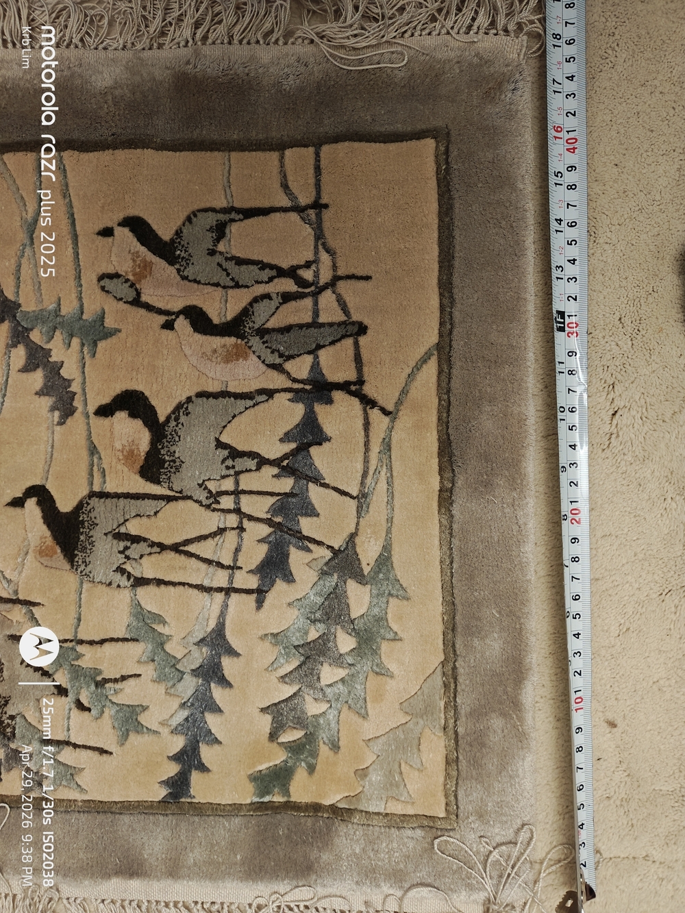 Chinese Crane Art Deco Rug - Picture 3 of 6